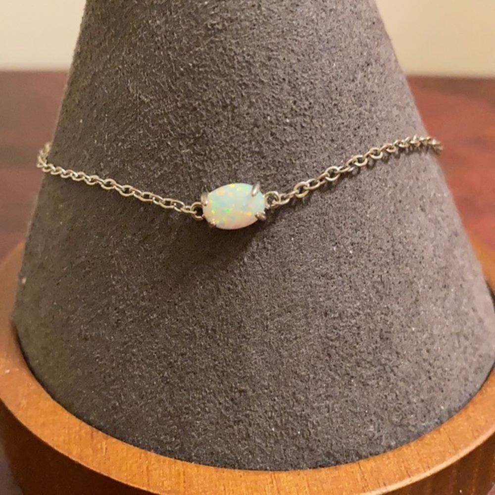 Ettika silver tone touch of opal dainty bracelet